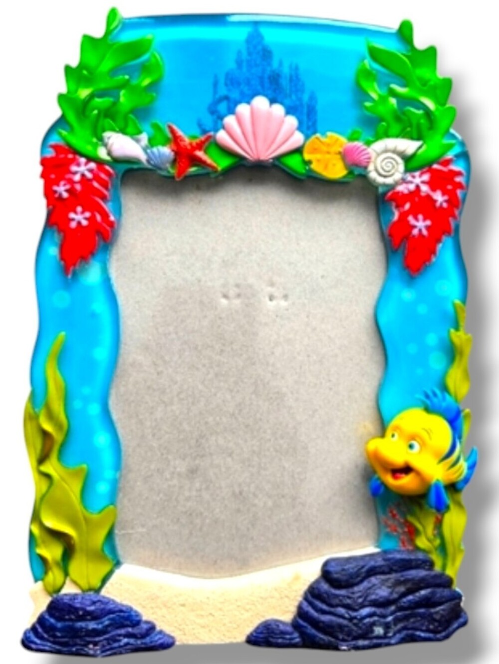 Little Mermaid Disney Parks Ariel Resin 4x6 Picture Frame Flounder Under the Sea